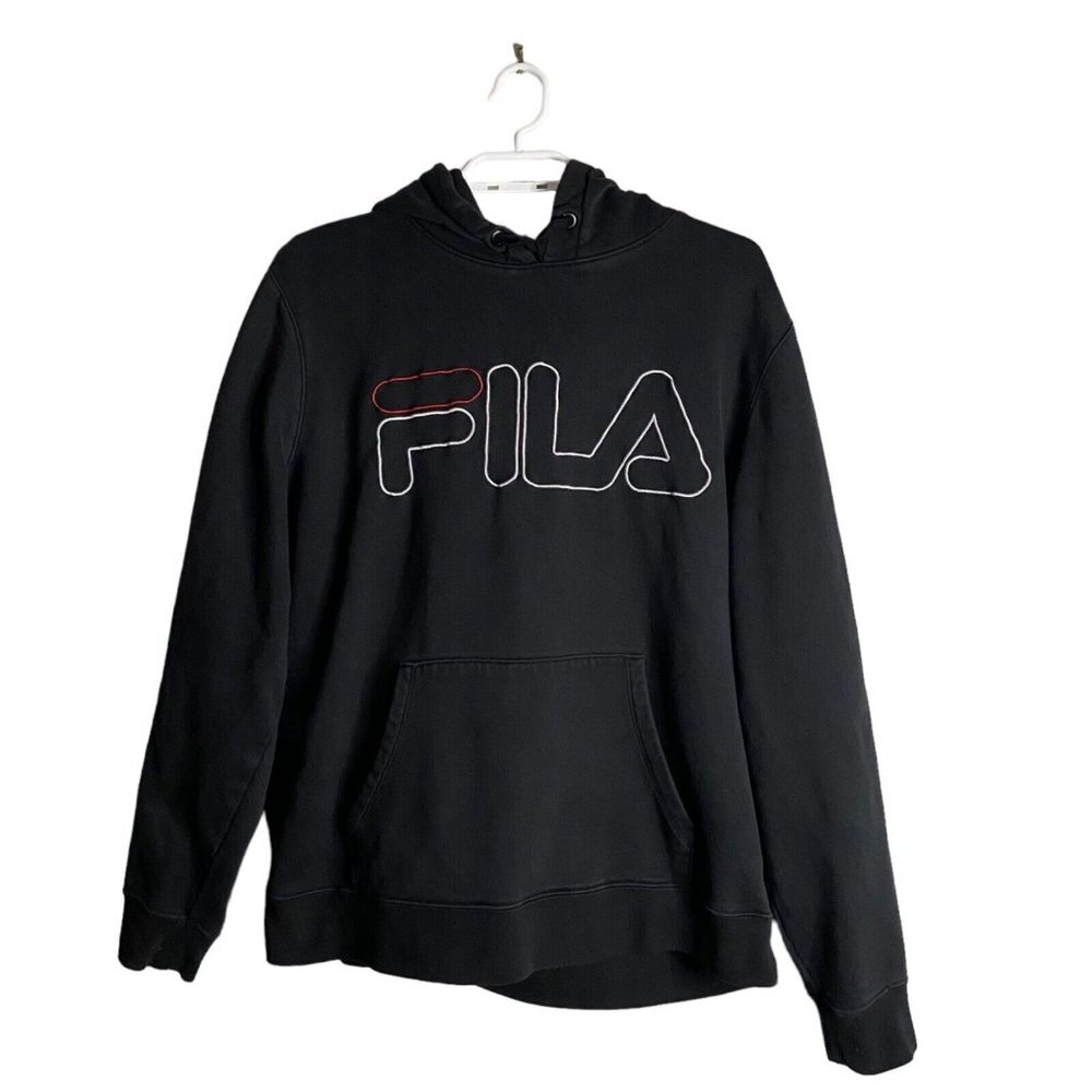 Fila Faded Black Pullover Sweatshirt Hoodie